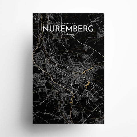 Nuremberg City Map Poster – Detailed Art Print of Nuremberg, German City Map Art for Home Decor, Office Decor, and Unique Gifts