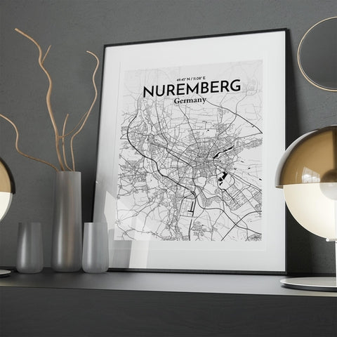 Nuremberg City Map Poster – Detailed Art Print of Nuremberg, German City Map Art for Home Decor, Office Decor, and Unique Gifts