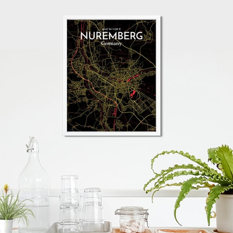 Nuremberg City Map Poster – Detailed Art Print of Nuremberg, German City Map Art for Home Decor, Office Decor, and Unique Gifts