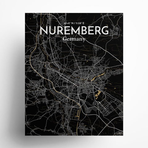 Nuremberg City Map Poster – Detailed Art Print of Nuremberg, German City Map Art for Home Decor, Office Decor, and Unique Gifts