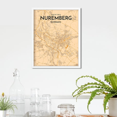 Nuremberg City Map Poster – Detailed Art Print of Nuremberg, German City Map Art for Home Decor, Office Decor, and Unique Gifts