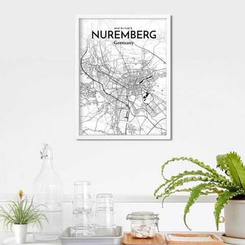 Nuremberg City Map Poster – Detailed Art Print of Nuremberg, German City Map Art for Home Decor, Office Decor, and Unique Gifts