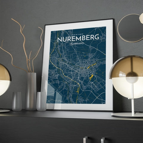 Nuremberg City Map Poster – Detailed Art Print of Nuremberg, German City Map Art for Home Decor, Office Decor, and Unique Gifts