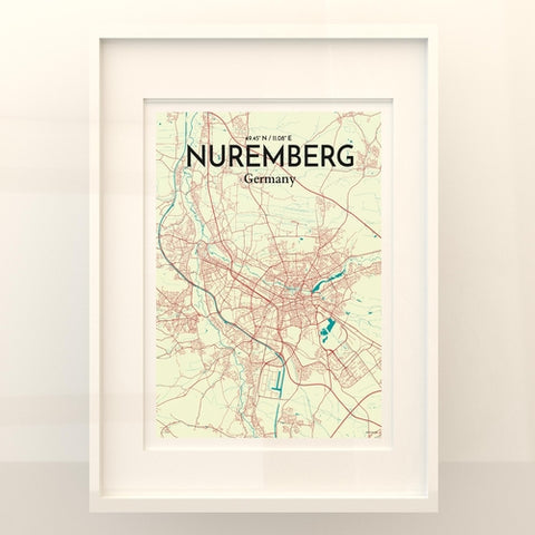 Nuremberg City Map Poster – Detailed Art Print of Nuremberg, German City Map Art for Home Decor, Office Decor, and Unique Gifts