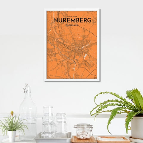 Nuremberg City Map Poster – Detailed Art Print of Nuremberg, German City Map Art for Home Decor, Office Decor, and Unique Gifts