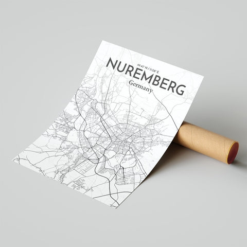 Nuremberg City Map Poster – Detailed Art Print of Nuremberg, German City Map Art for Home Decor, Office Decor, and Unique Gifts