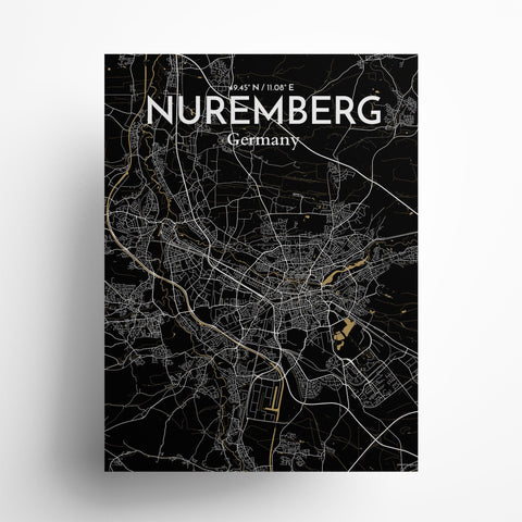 Nuremberg City Map Poster – Detailed Art Print of Nuremberg, German City Map Art for Home Decor, Office Decor, and Unique Gifts