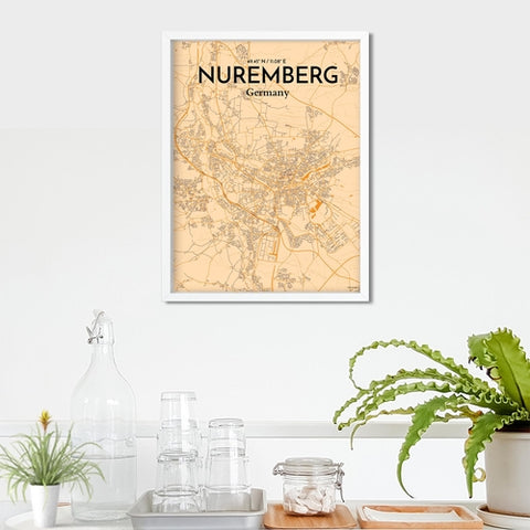 Nuremberg City Map Poster – Detailed Art Print of Nuremberg, German City Map Art for Home Decor, Office Decor, and Unique Gifts