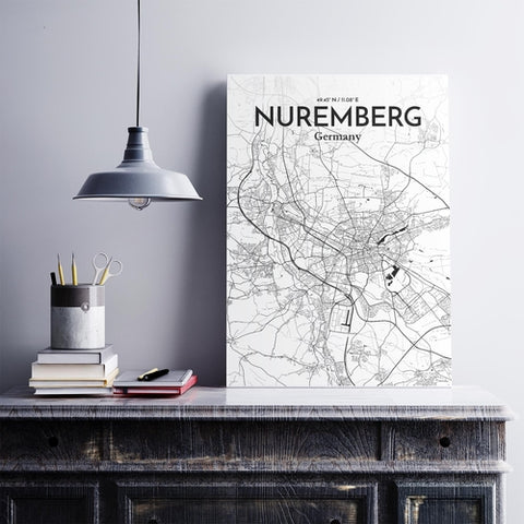 Nuremberg City Map Poster – Detailed Art Print of Nuremberg, German City Map Art for Home Decor, Office Decor, and Unique Gifts