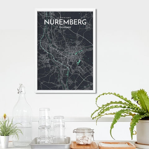 Nuremberg City Map Poster – Detailed Art Print of Nuremberg, German City Map Art for Home Decor, Office Decor, and Unique Gifts