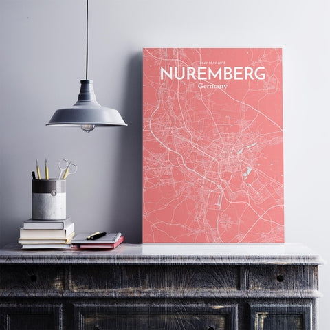 Nuremberg City Map Poster – Detailed Art Print of Nuremberg, German City Map Art for Home Decor, Office Decor, and Unique Gifts