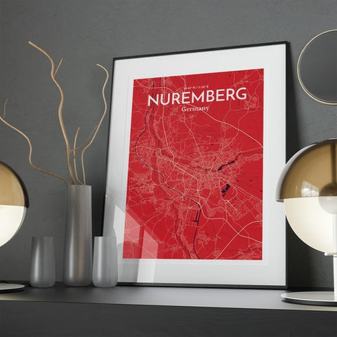 Nuremberg City Map Poster – Detailed Art Print of Nuremberg, German City Map Art for Home Decor, Office Decor, and Unique Gifts