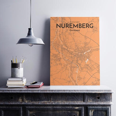 Nuremberg City Map Poster – Detailed Art Print of Nuremberg, German City Map Art for Home Decor, Office Decor, and Unique Gifts