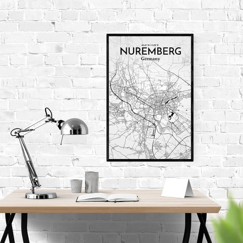 Nuremberg City Map Poster – Detailed Art Print of Nuremberg, German City Map Art for Home Decor, Office Decor, and Unique Gifts