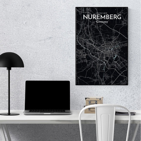 Nuremberg City Map Poster – Detailed Art Print of Nuremberg, German City Map Art for Home Decor, Office Decor, and Unique Gifts