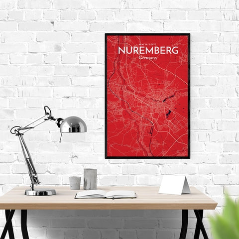 Nuremberg City Map Poster – Detailed Art Print of Nuremberg, German City Map Art for Home Decor, Office Decor, and Unique Gifts