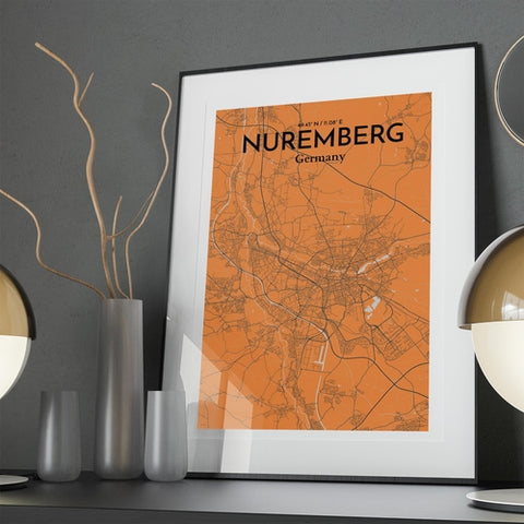 Nuremberg City Map Poster – Detailed Art Print of Nuremberg, German City Map Art for Home Decor, Office Decor, and Unique Gifts