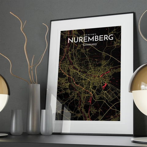 Nuremberg City Map Poster – Detailed Art Print of Nuremberg, German City Map Art for Home Decor, Office Decor, and Unique Gifts