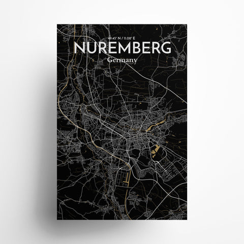 Nuremberg City Map Poster – Detailed Art Print of Nuremberg, German City Map Art for Home Decor, Office Decor, and Unique Gifts