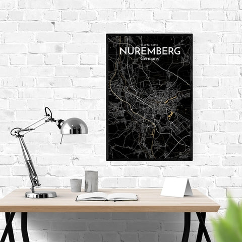 Nuremberg City Map Poster – Detailed Art Print of Nuremberg, German City Map Art for Home Decor, Office Decor, and Unique Gifts