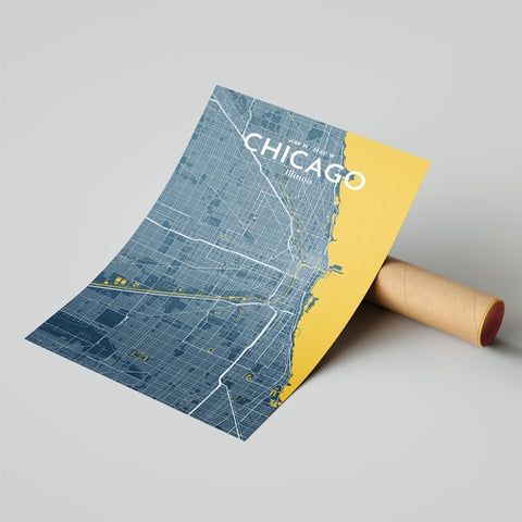 Chicago City Map Poster – Detailed Art Print of Chicago, Illinois for Home Decor, Office Decor, Travel Art, and Unique Gifts