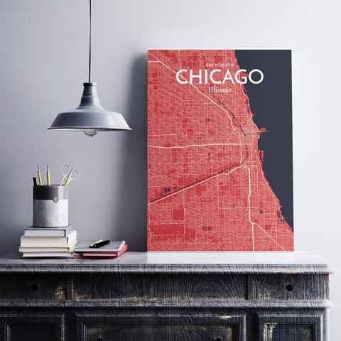 Chicago City Map Poster – Detailed Art Print of Chicago, Illinois for Home Decor, Office Decor, Travel Art, and Unique Gifts