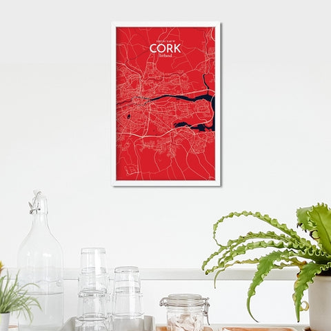 Cork City Map Poster – Detailed Art Print of Cork, Ireland City Map Art for Home Decor, Office Decor, and Unique Gifts