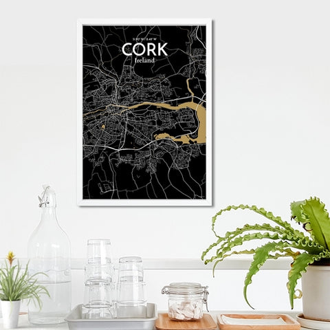 Cork City Map Poster – Detailed Art Print of Cork, Ireland City Map Art for Home Decor, Office Decor, and Unique Gifts