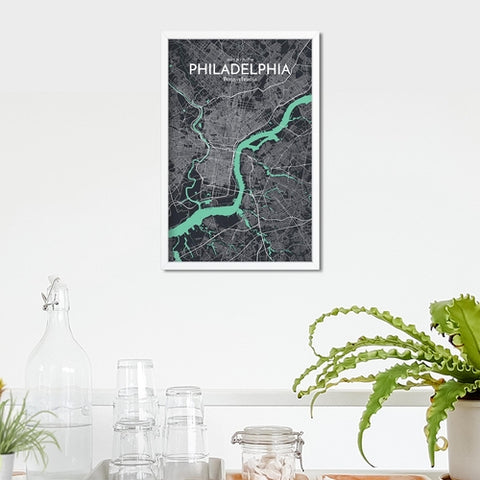 Philadelphia City Map Poster – Detailed Art Print of Philadelphia, Pennsylvania for Home Decor, Office Decor, Travel Art, and Unique Gifts