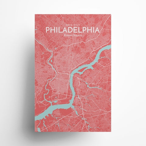 Philadelphia City Map Poster – Detailed Art Print of Philadelphia, Pennsylvania for Home Decor, Office Decor, Travel Art, and Unique Gifts