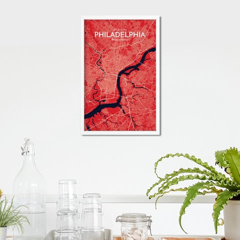 Philadelphia City Map Poster – Detailed Art Print of Philadelphia, Pennsylvania for Home Decor, Office Decor, Travel Art, and Unique Gifts