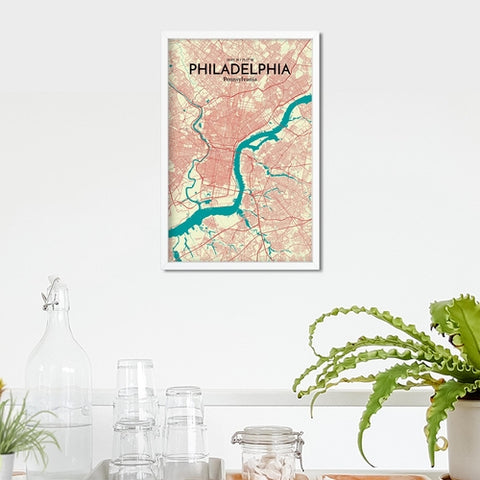 Philadelphia City Map Poster – Detailed Art Print of Philadelphia, Pennsylvania for Home Decor, Office Decor, Travel Art, and Unique Gifts