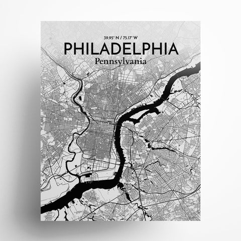 Philadelphia City Map Poster – Detailed Art Print of Philadelphia, Pennsylvania for Home Decor, Office Decor, Travel Art, and Unique Gifts