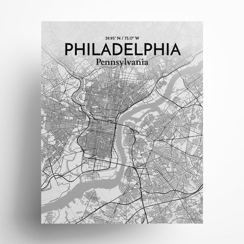 Philadelphia City Map Poster – Detailed Art Print of Philadelphia, Pennsylvania for Home Decor, Office Decor, Travel Art, and Unique Gifts