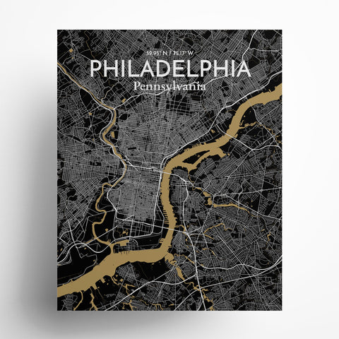 Philadelphia City Map Poster – Detailed Art Print of Philadelphia, Pennsylvania for Home Decor, Office Decor, Travel Art, and Unique Gifts