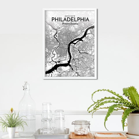 Philadelphia City Map Poster – Detailed Art Print of Philadelphia, Pennsylvania for Home Decor, Office Decor, Travel Art, and Unique Gifts