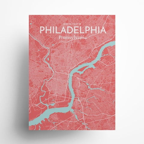 Philadelphia City Map Poster – Detailed Art Print of Philadelphia, Pennsylvania for Home Decor, Office Decor, Travel Art, and Unique Gifts