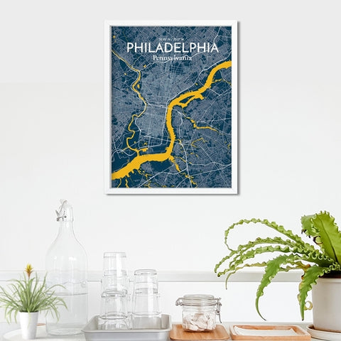 Philadelphia City Map Poster – Detailed Art Print of Philadelphia, Pennsylvania for Home Decor, Office Decor, Travel Art, and Unique Gifts