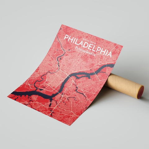 Philadelphia City Map Poster – Detailed Art Print of Philadelphia, Pennsylvania for Home Decor, Office Decor, Travel Art, and Unique Gifts