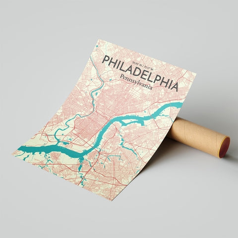 Philadelphia City Map Poster – Detailed Art Print of Philadelphia, Pennsylvania for Home Decor, Office Decor, Travel Art, and Unique Gifts