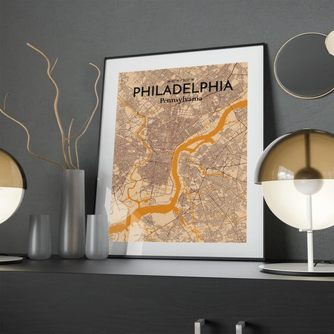 Philadelphia City Map Poster – Detailed Art Print of Philadelphia, Pennsylvania for Home Decor, Office Decor, Travel Art, and Unique Gifts