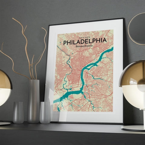 Philadelphia City Map Poster – Detailed Art Print of Philadelphia, Pennsylvania for Home Decor, Office Decor, Travel Art, and Unique Gifts