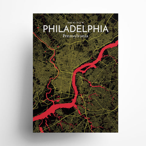 Philadelphia City Map Poster – Detailed Art Print of Philadelphia, Pennsylvania for Home Decor, Office Decor, Travel Art, and Unique Gifts