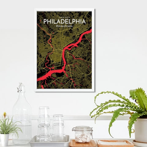 Philadelphia City Map Poster – Detailed Art Print of Philadelphia, Pennsylvania for Home Decor, Office Decor, Travel Art, and Unique Gifts