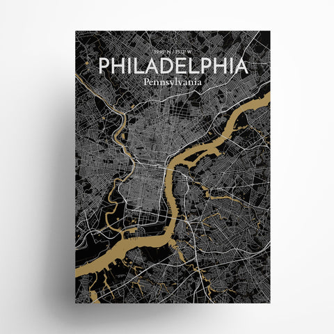 Philadelphia City Map Poster – Detailed Art Print of Philadelphia, Pennsylvania for Home Decor, Office Decor, Travel Art, and Unique Gifts