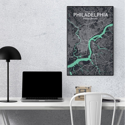 Philadelphia City Map Poster – Detailed Art Print of Philadelphia, Pennsylvania for Home Decor, Office Decor, Travel Art, and Unique Gifts