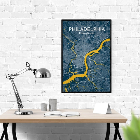 Philadelphia City Map Poster – Detailed Art Print of Philadelphia, Pennsylvania for Home Decor, Office Decor, Travel Art, and Unique Gifts