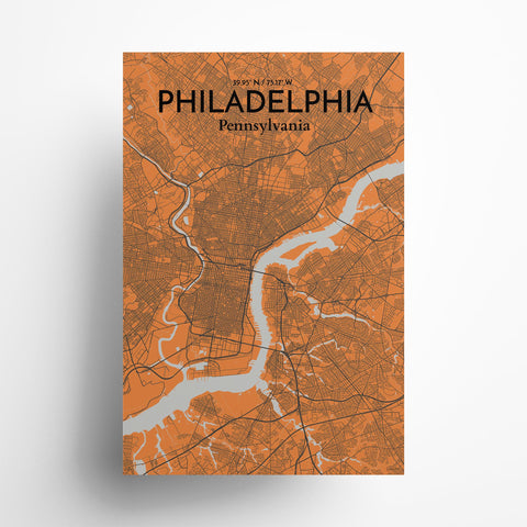 Philadelphia City Map Poster – Detailed Art Print of Philadelphia, Pennsylvania for Home Decor, Office Decor, Travel Art, and Unique Gifts