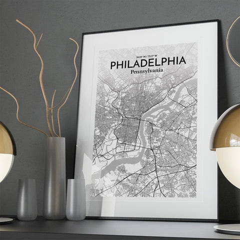 Philadelphia City Map Poster – Detailed Art Print of Philadelphia, Pennsylvania for Home Decor, Office Decor, Travel Art, and Unique Gifts