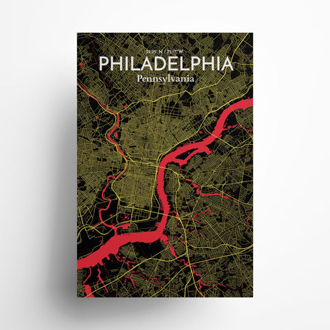 Philadelphia City Map Poster – Detailed Art Print of Philadelphia, Pennsylvania for Home Decor, Office Decor, Travel Art, and Unique Gifts